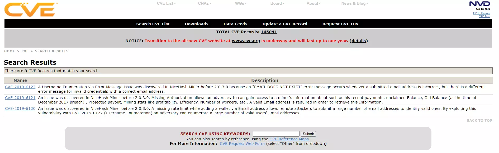 CVE  nicehash