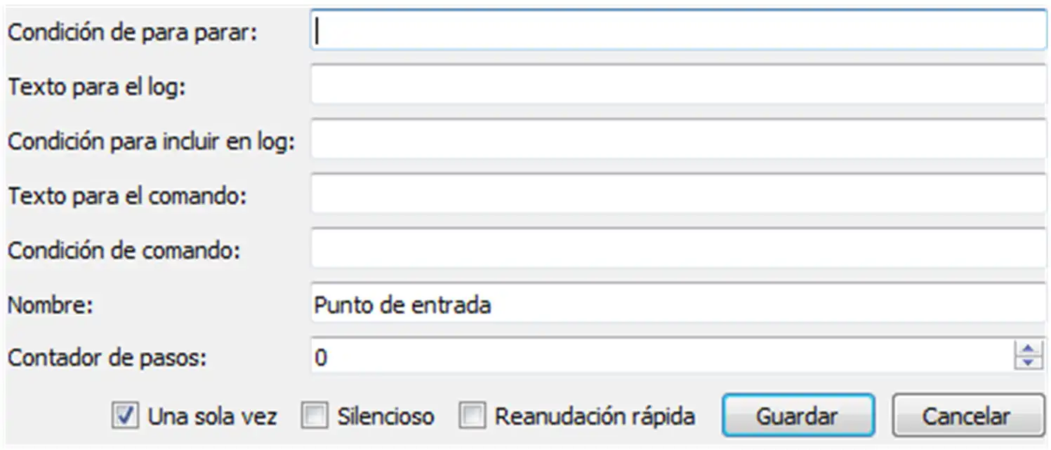 Condiciones breakpoints Malware