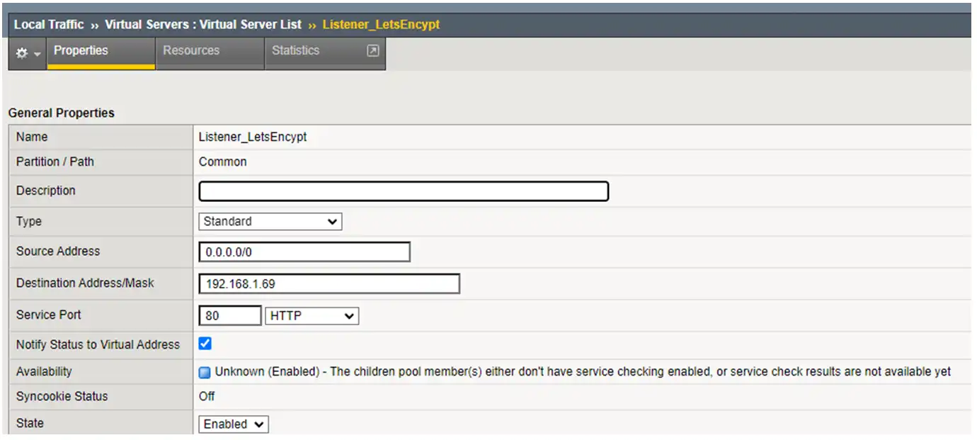 Creación Virtual Server F5
