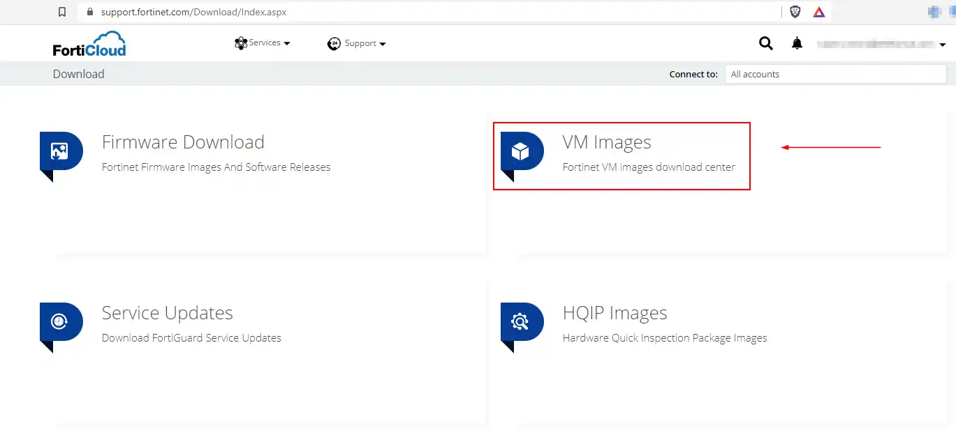Descarga Imagen VM Fortigate