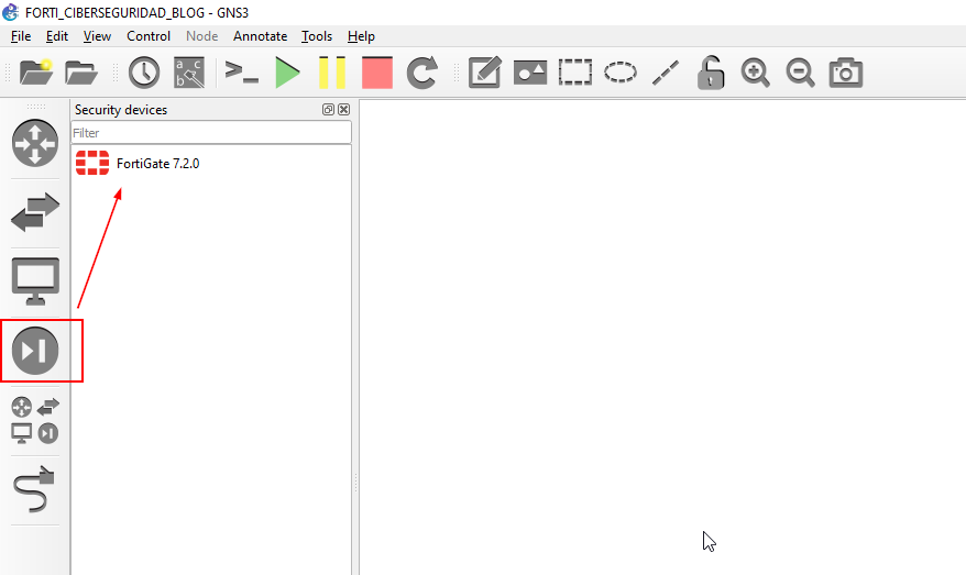 Fortigate 7.2.0 en GNS3