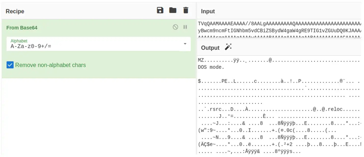 Nuevo fichero PE base64 reverse