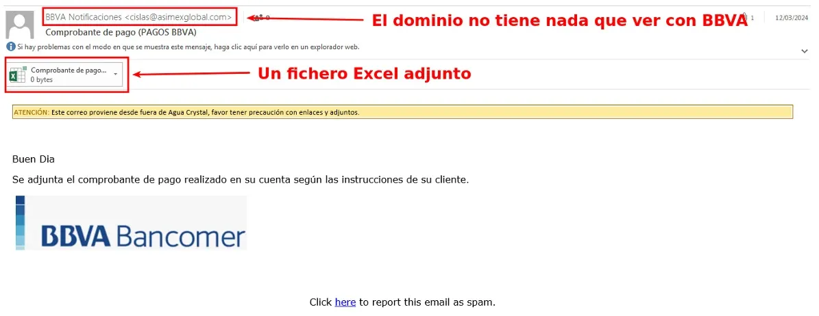 Malware Adjunto BBVA