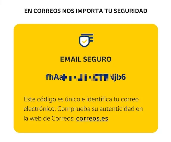 Código de email seguro de correos