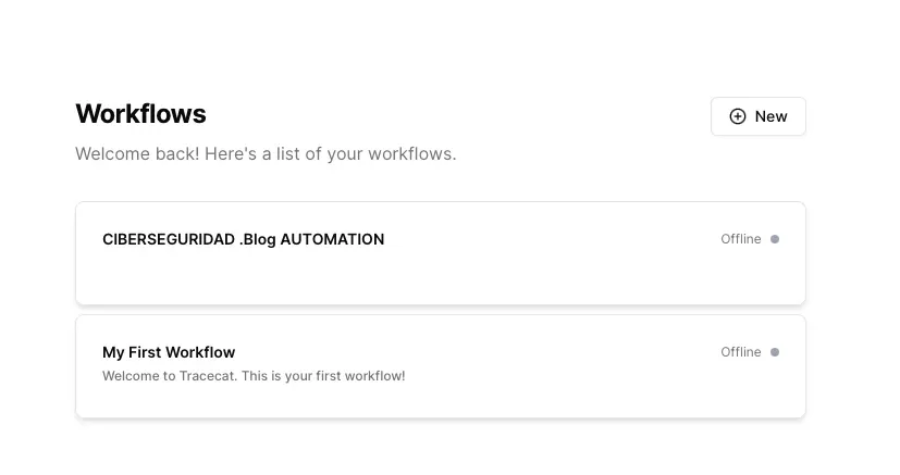 Creación de Workflows SOAR TraceCat