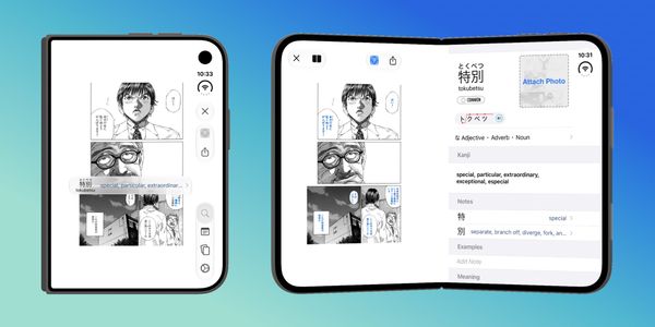 Nihongo 1.36 brings iPhone Duo support and Two Column Reading Mode