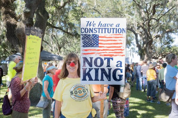 Savannahians gather to protest administration in second 'No Kings' rally
