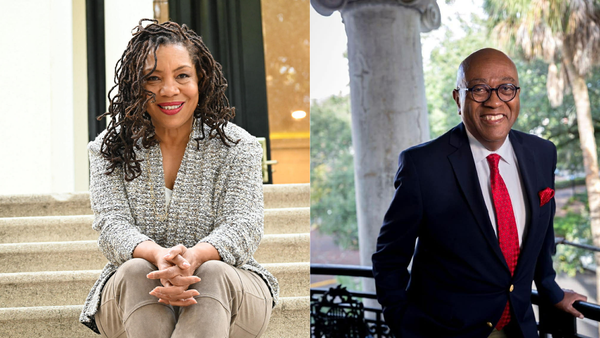 Students lead the questioning in 'Conversations with Dr. Dionne Hoskins-Brown and Mr. Roger Moss'