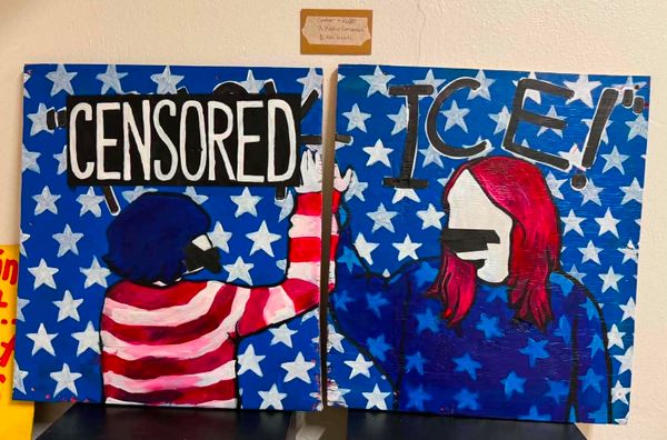 Despite being censored, anti-ICE student art still leads to suspension of award-winning teacher