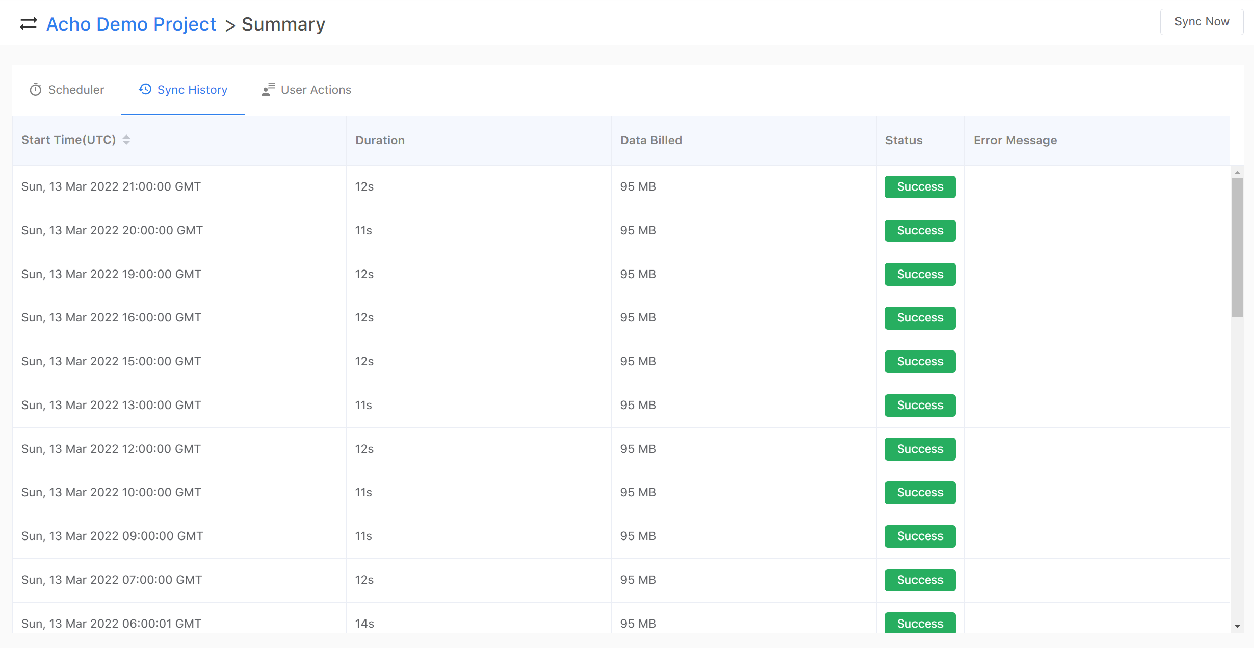 acho_studio_data_pipeline_scheduler In summary, Acho Studio can help you access hundreds of GBs of data quickly and efficiently. Since it’s architected as a cloud data warehouse, you can build tables, pipelines and charts all in one place without writing any code.
