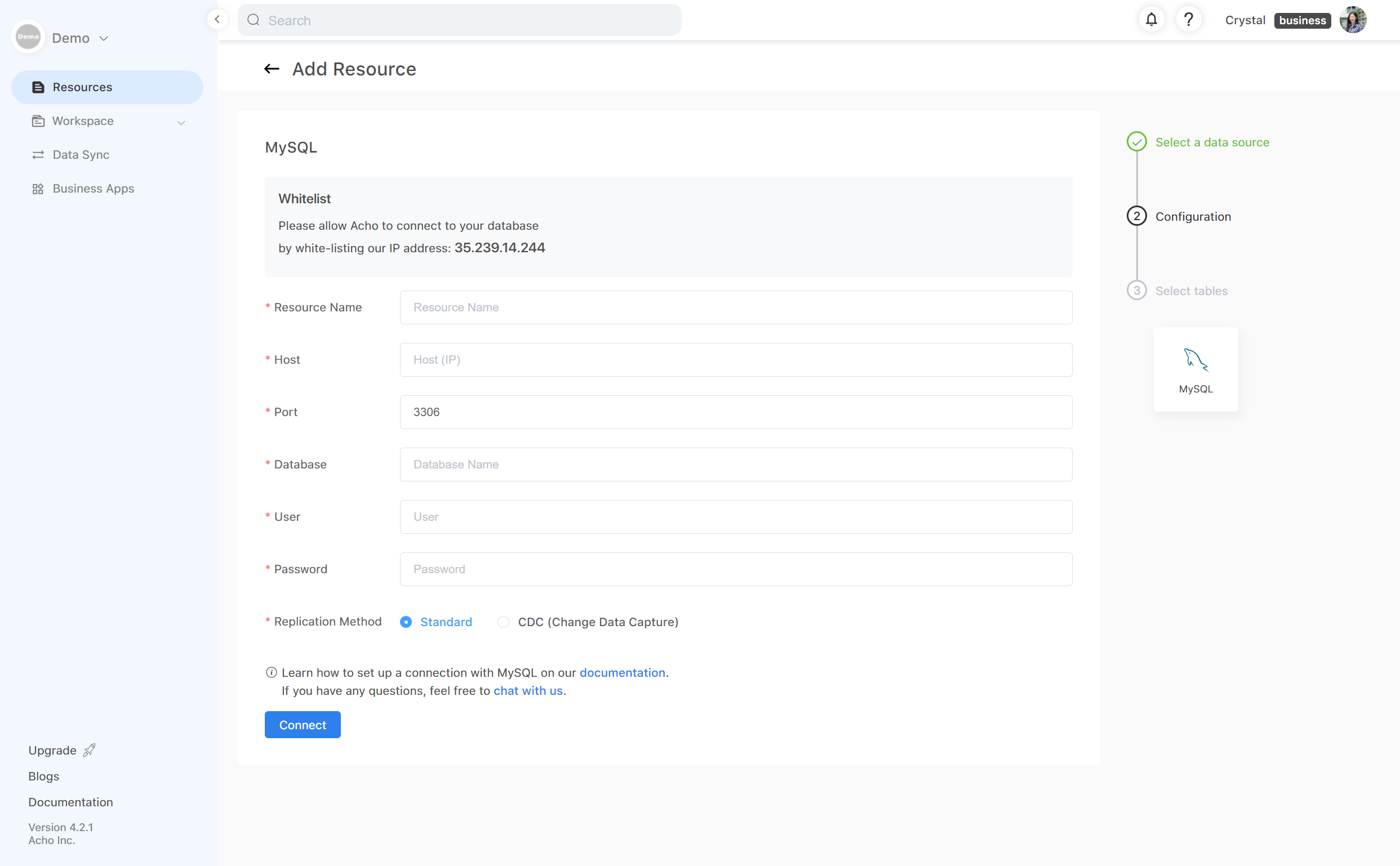 acho_studio_set_up_a_connection_with_mysql
