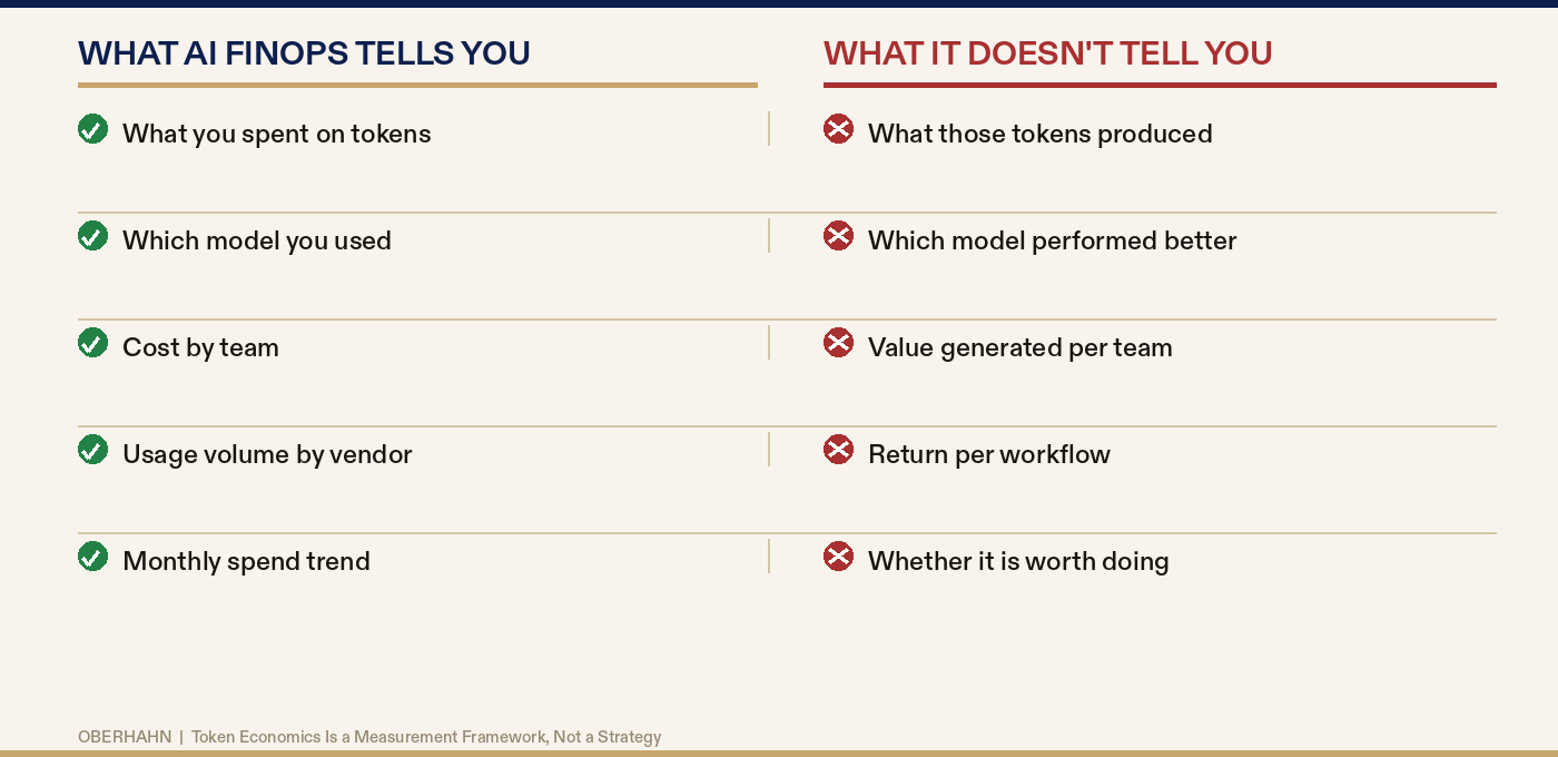 AI FinOps tells you what you spent. It does not tell you what you built.