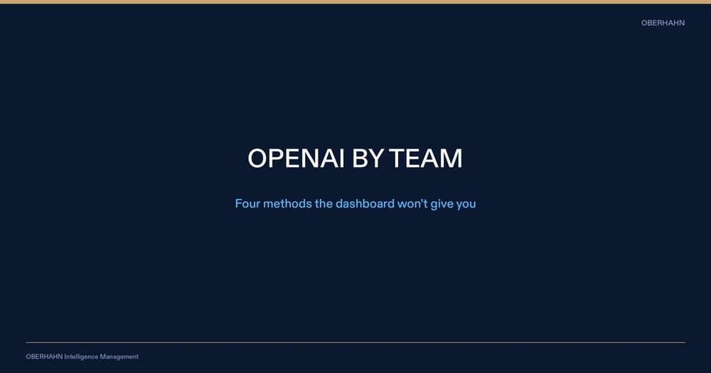 How to Get OpenAI Usage Data by Team When the Dashboard Won't Show You