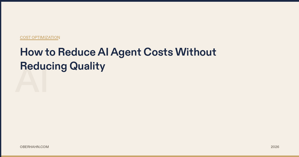 How to Reduce AI Agent Costs Without Reducing Quality
