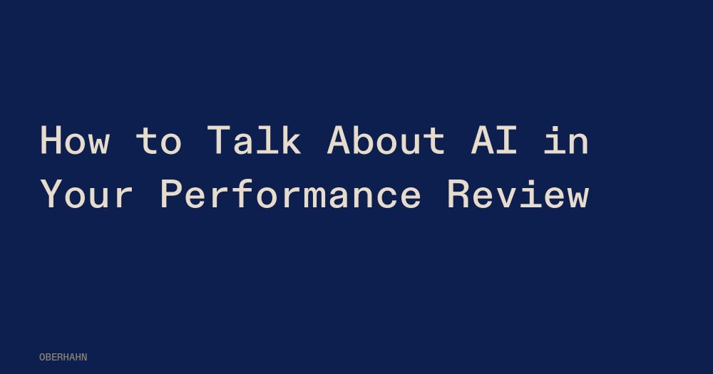 How to Talk About AI in Your Performance Review