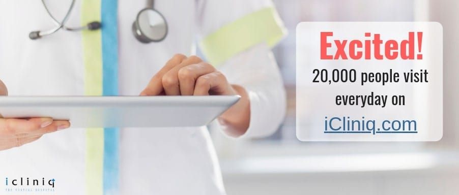 Excited! 20,000 people visit everyday on iCliniq.com