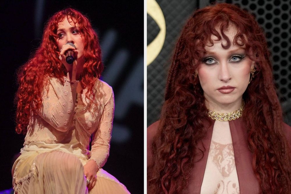 A photo of Chappell Roan performing or at a public appearance during her 2024 breakthrough year—ideally something that captures her at the height of visibility when the bot campaign was de...