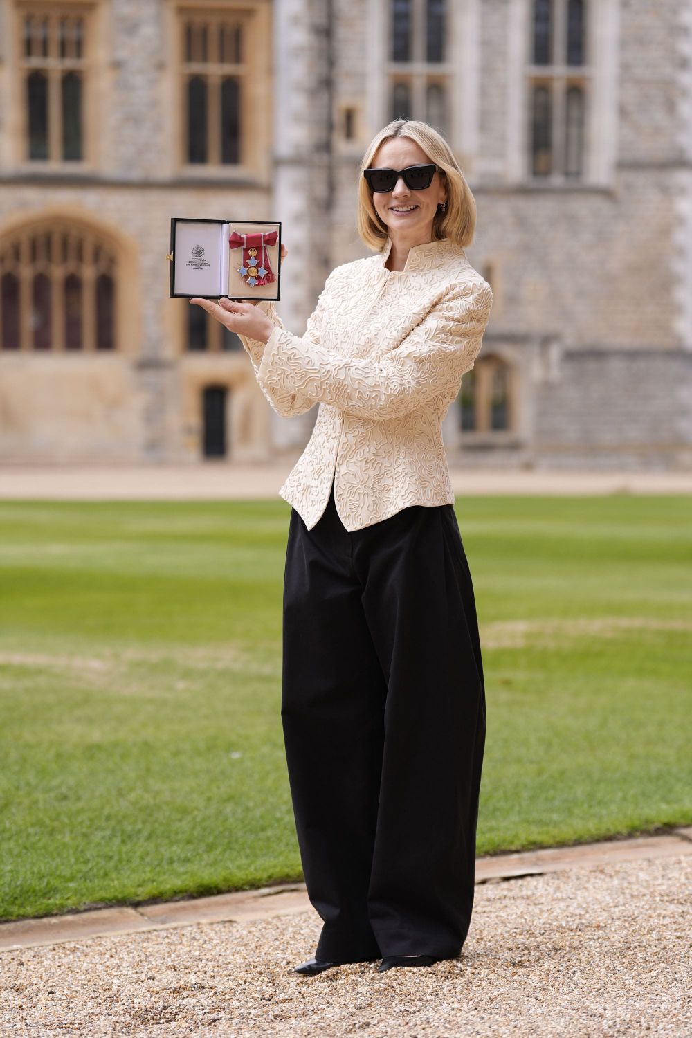 Carey Mulligan Wore The Row's Barrel-Leg Trousers to Meet King Charles—and Rewrote Royal Dress Codes