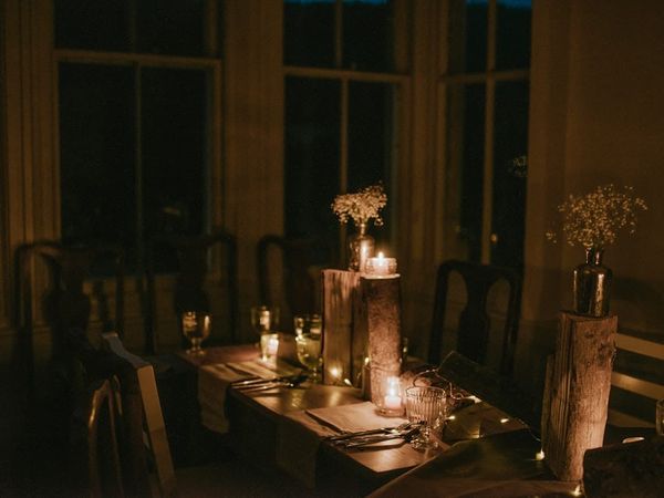 Candlelit table at an intimate Los Angeles restaurant