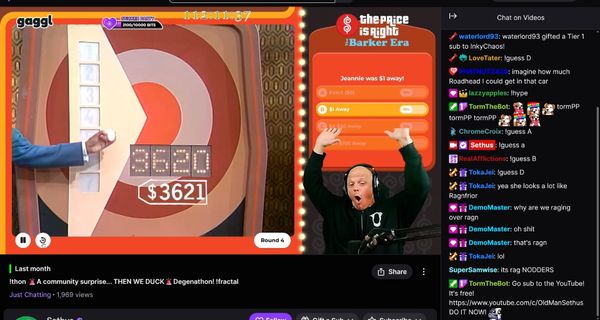 A split-screen image showing a traditional TV studio setup on one side and a Twitch streamer's setup on the other, or a behind-the-scenes production image from Gaggl showing creators in a ...