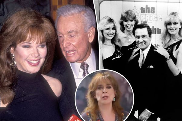 Archival photo of Holly Halstrom on The Price Is Right set during her tenure, or a still from the E! Dirty Rotten Scandals docuseries showing her interview