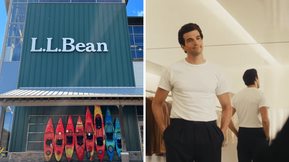 Paul Anthony Kelly in L.L. Bean campaign imagery—ideally a campaign still showing the outdoor gear aesthetic that contrasts with the internet's recognition of his modeling work elsewhere