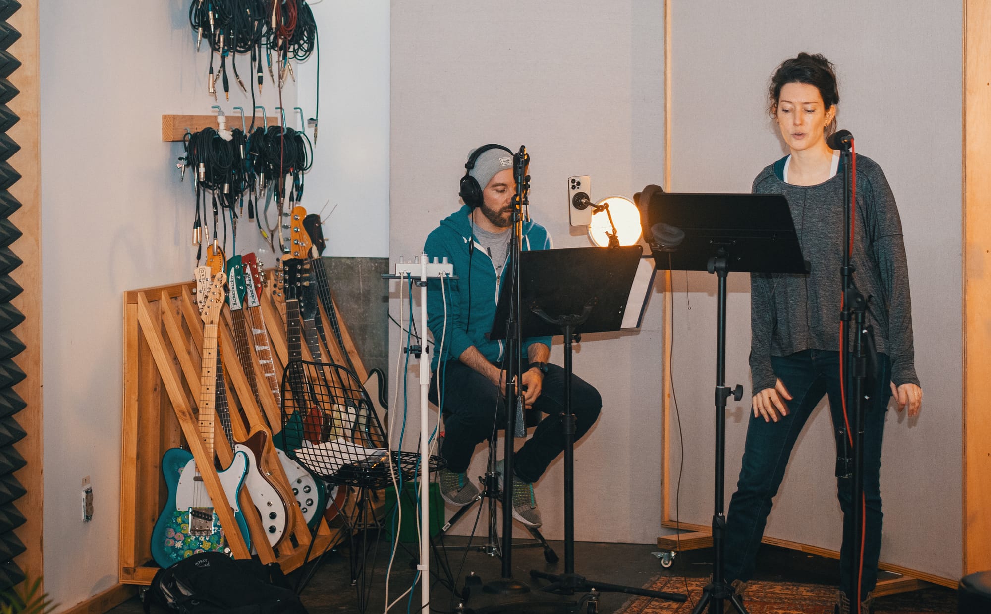 Natalie Cutcher and Justin McLachlan record Our Lost Time in Los Angeles on January 19, 2023.