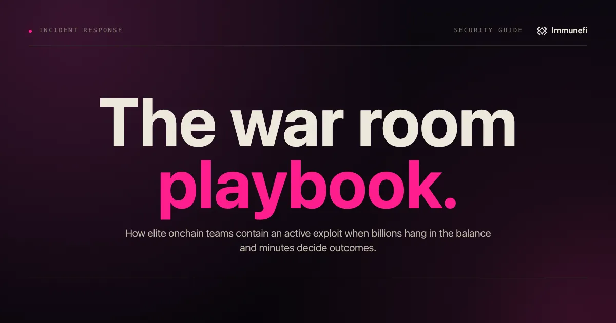 How to Run a War Room: A Playbook for Crypto Protocols