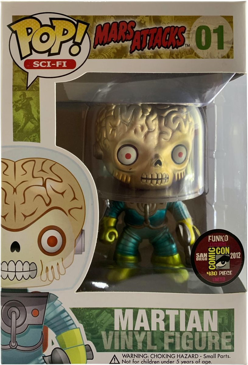 SDCC 2012 Funko Pop! Mars Attack #01 Martian (Metallic) Vinyl Figure