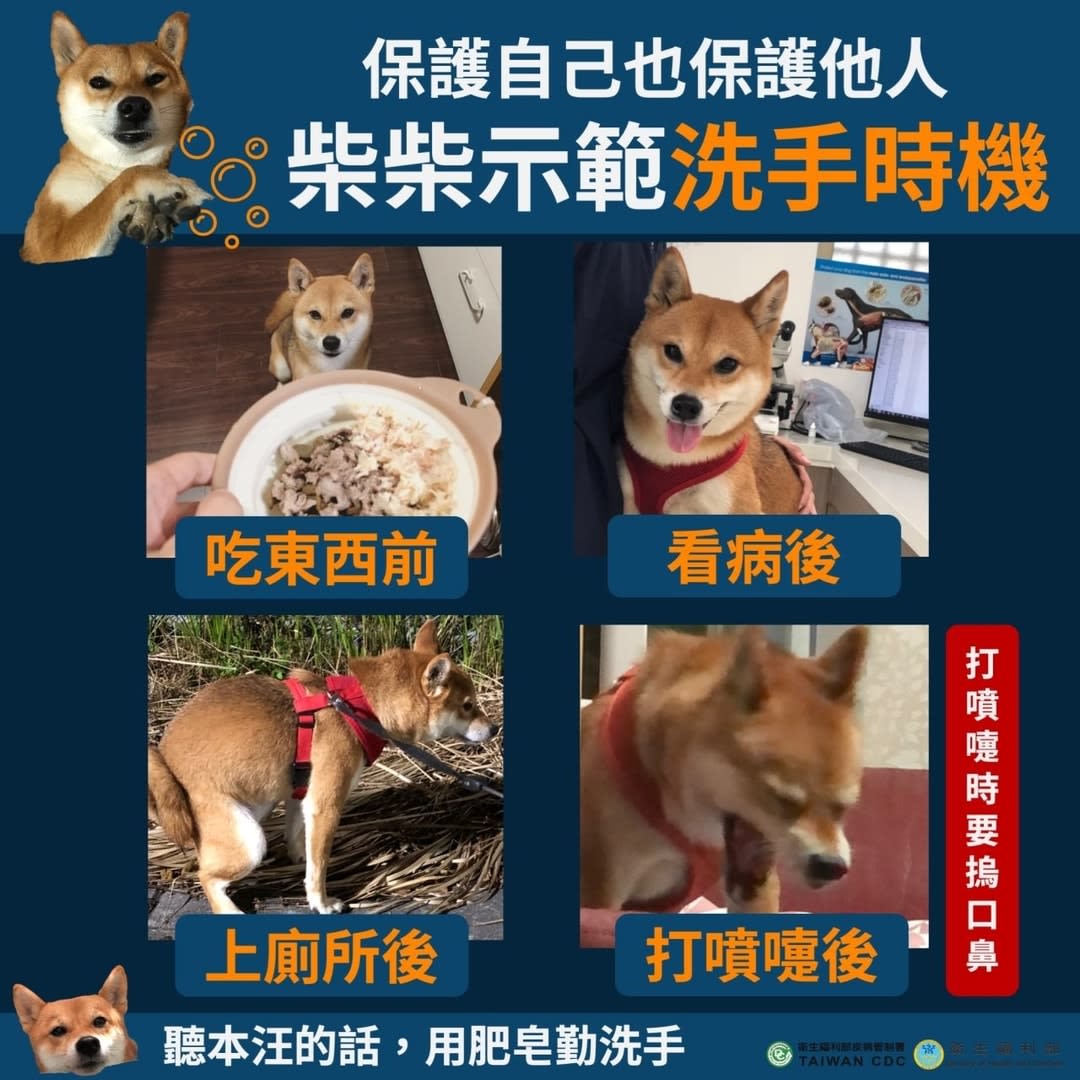 Taiwan’s Ministry of Health and Welfare used a “spokes-dog”, a Shiba Inu, 