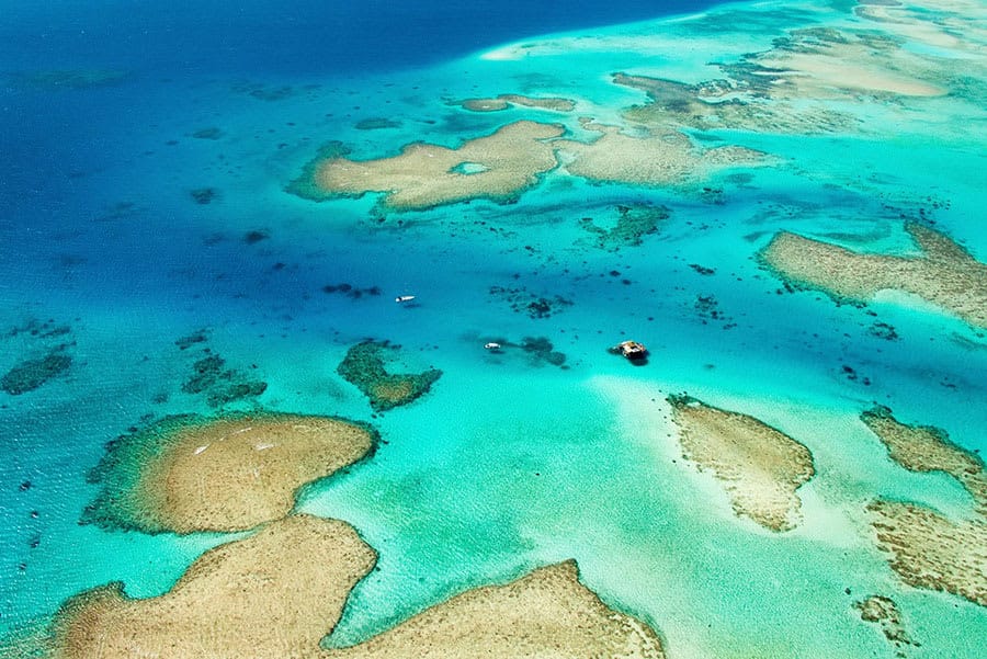 Fijian coral reefs and islands.