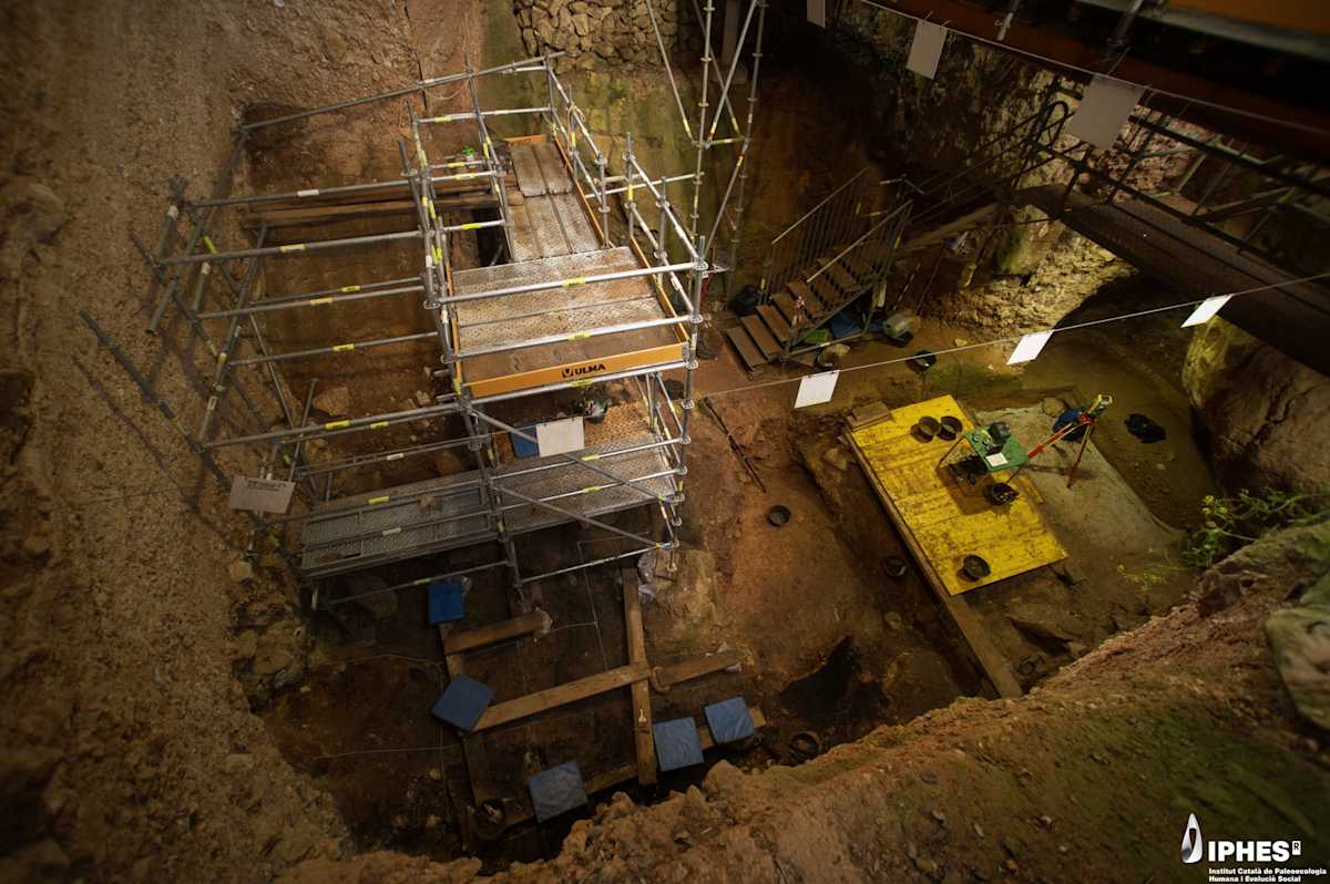 The excavation site from above at Sima del Elefante, Sierra de Atapuerca, Burgos