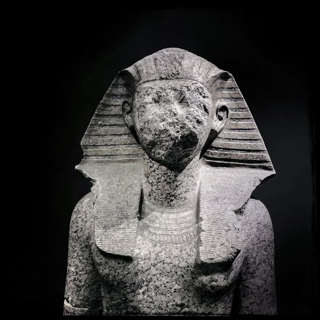 The disfigured statue of Pharaoh Hatshepsut.