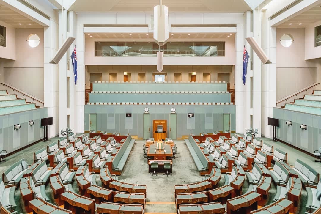 Empty Australian Parliament House chamber 