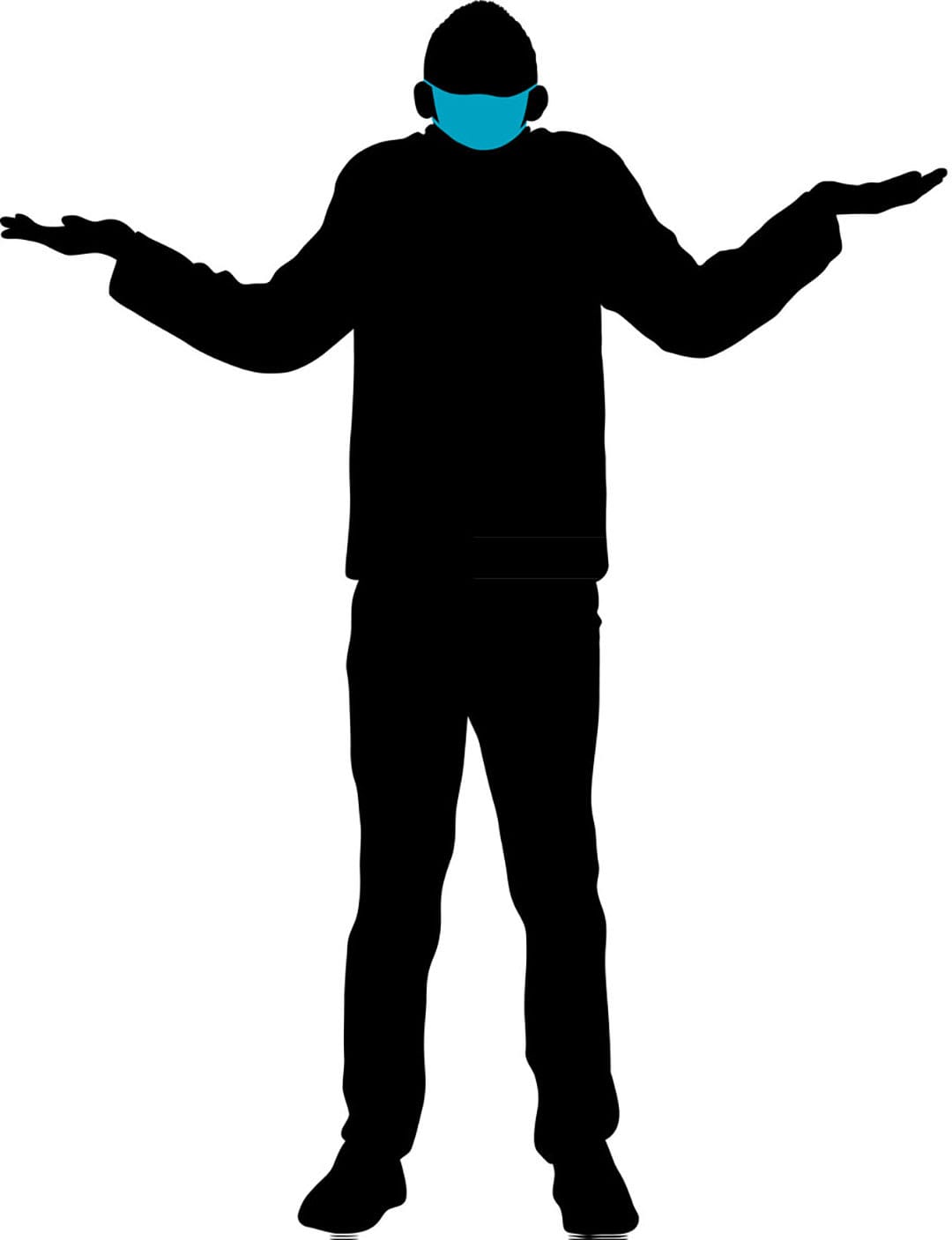 Silhouette of a man wearing a mask
