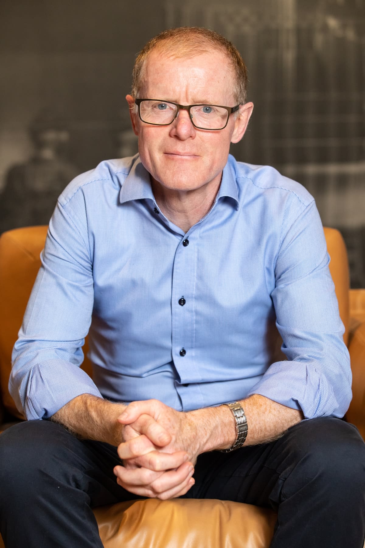 Seated portrait of Professor Jamie Rossjohn