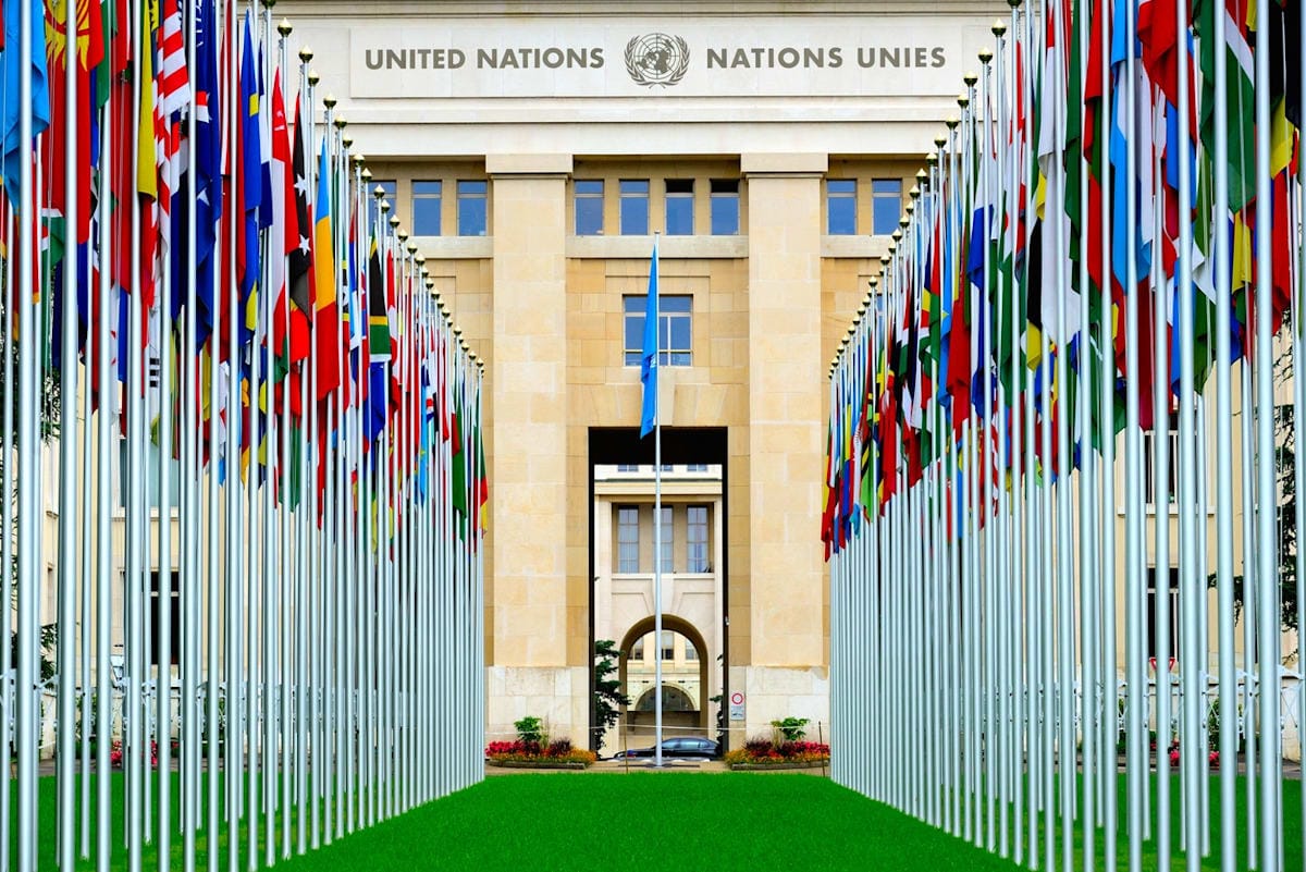 Picture of the United Nations headquarters in Geneva, Switzerland.