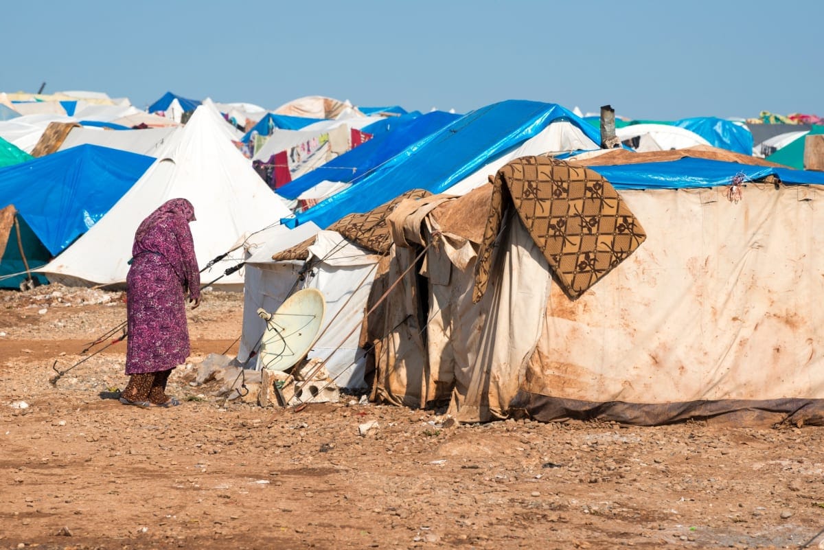 Syrian woman in the camp for displaced persons
