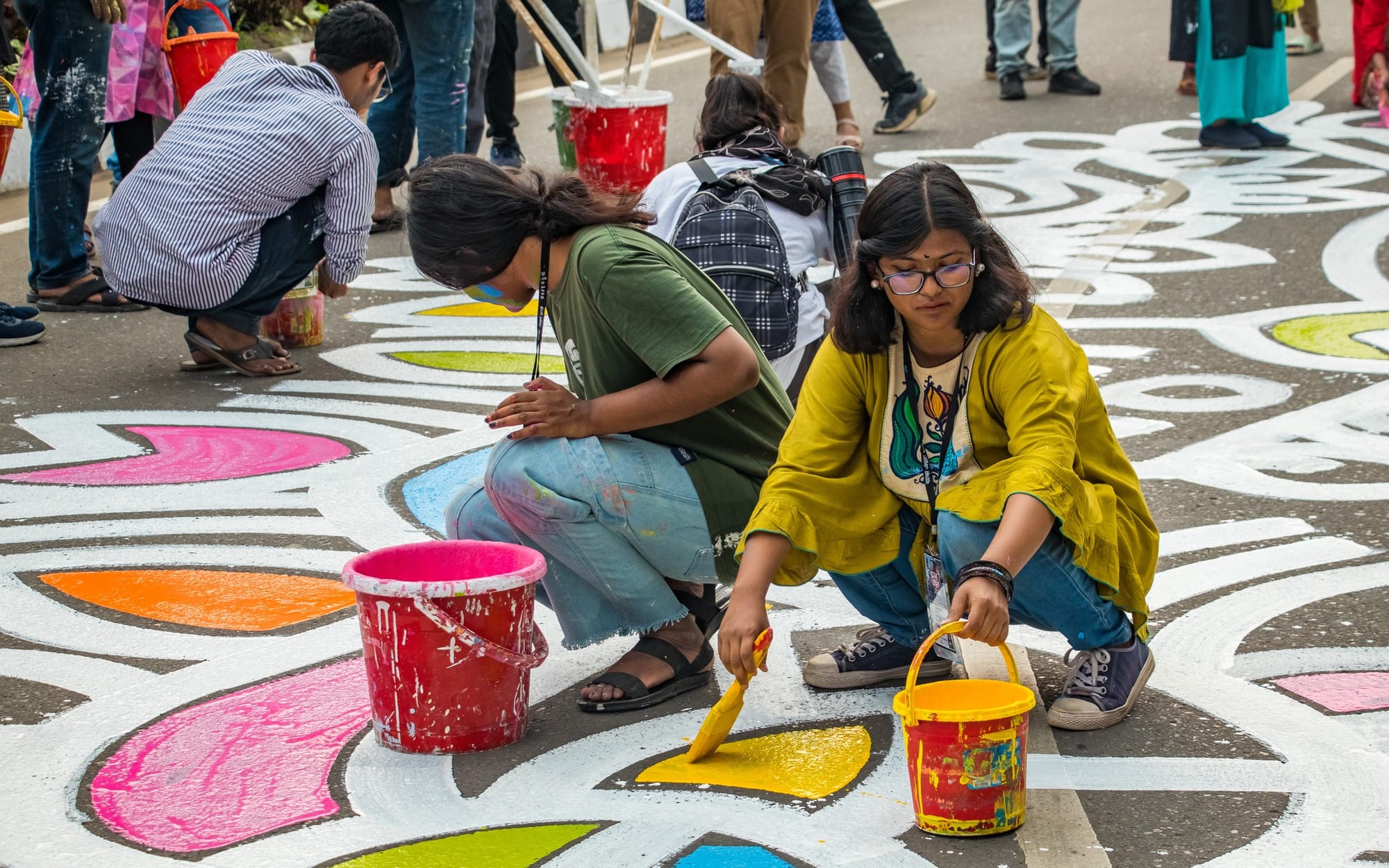 Before International Mother Language Day, artists in Dhaka, Bangladesh create street art to celebrate the beauty of communication, honouring the richness of cultures and language.