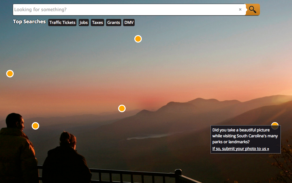 Social Media call-to-action on SC.gov successful government websites