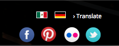 Multi-lingual translation buttons and social media integration on SC.gov award-winning successful government websites