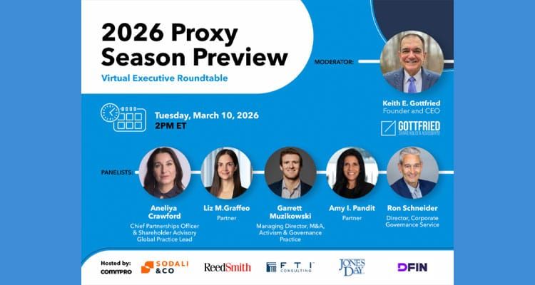 2026 Proxy Season Preview, a Virtual Roundtable, Tuesday, March 10, 2:00 - 3:00 PM