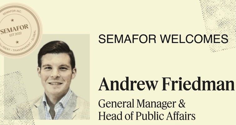 Andrew Friedman joins Semafor in D.C. as General Manager and Head of Public Affairs