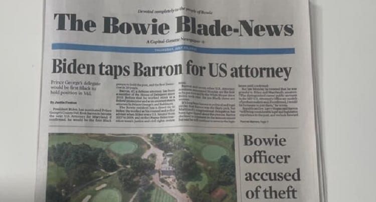 The Bowie Blade-News Closes Due to Changing Habits of Readers and Shifting Demands of Advertisers