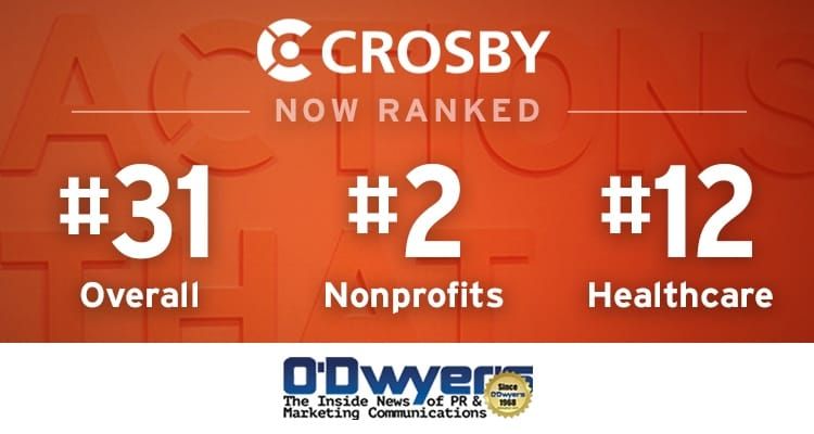 Crosby recognized among nation’s top Public Relations firms in O’Dwyer’s 2026 rankings