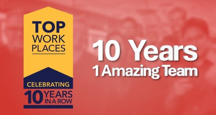 Crosby named a ‘Top Workplace’ for 10th straight year