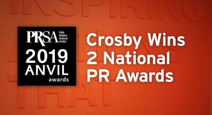 Crosby Wins Two PRSA Anvil Awards