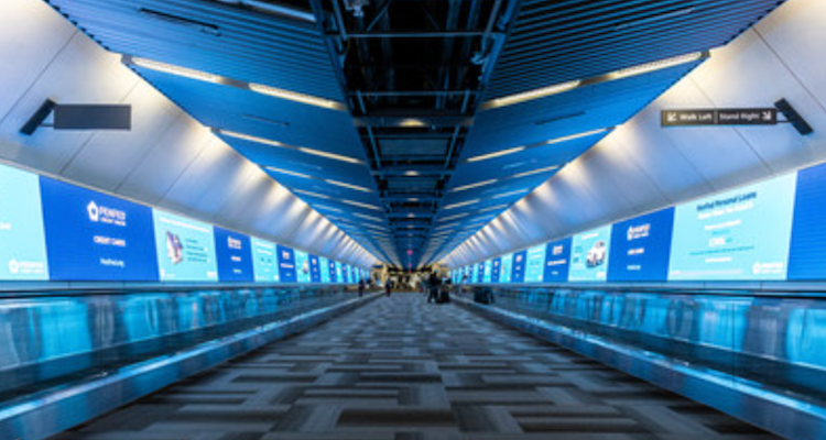 PenFed Credit Union marketing campaign takes over Concourse C Connector at Washington Dulles International Airport